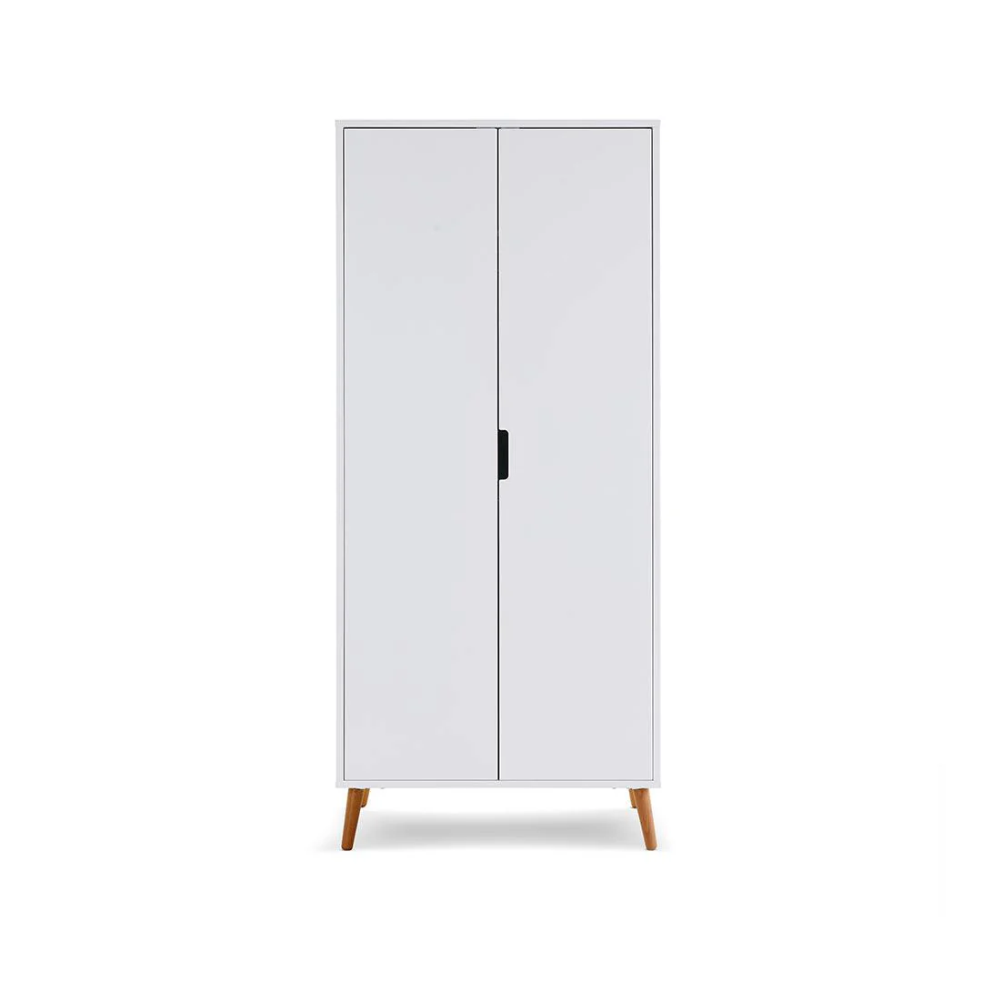 Obaby Maya Double Wardrobe - White + Natural