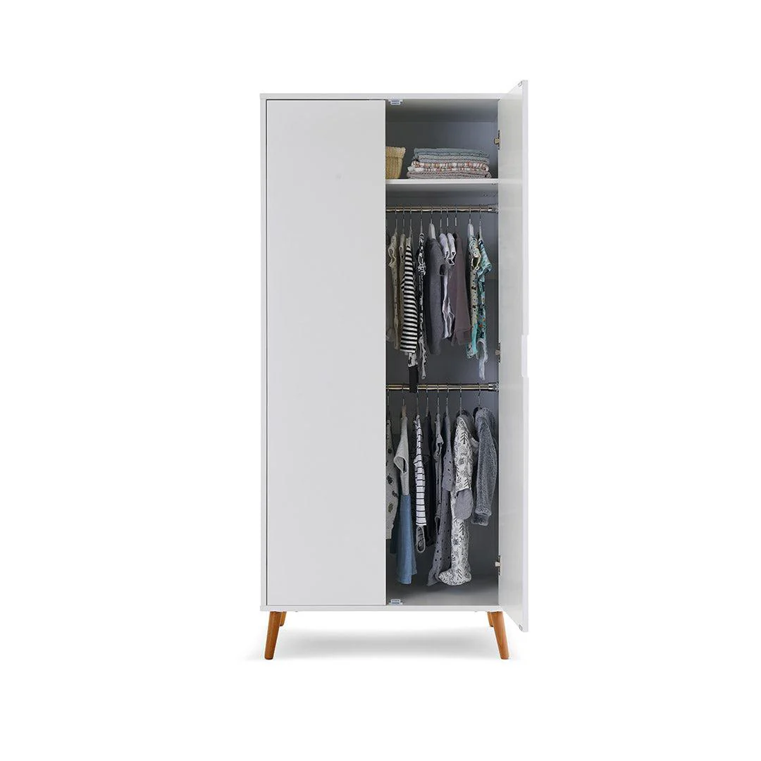 Obaby Maya Double Wardrobe - White + Natural - Image 4