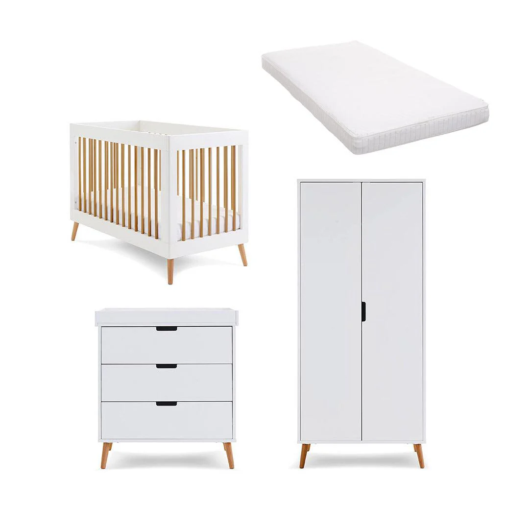 Obaby Maya Mini 3 Piece Room Set - White + Natural - Image 3