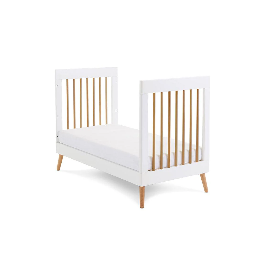 Obaby Maya Mini Cot Bed - White + Natural - Image 5