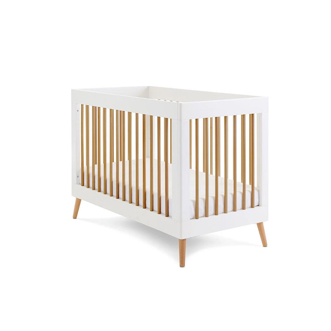 Obaby Maya Mini Cot Bed - White + Natural - Image 7