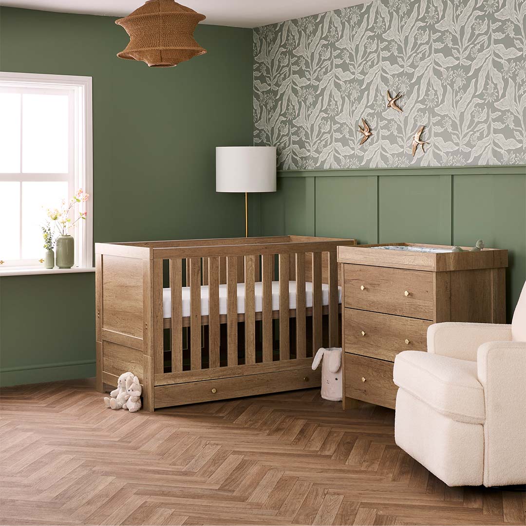 Obaby Nika 2 Piece Room Set & Under Drawer - Oak - Image 2