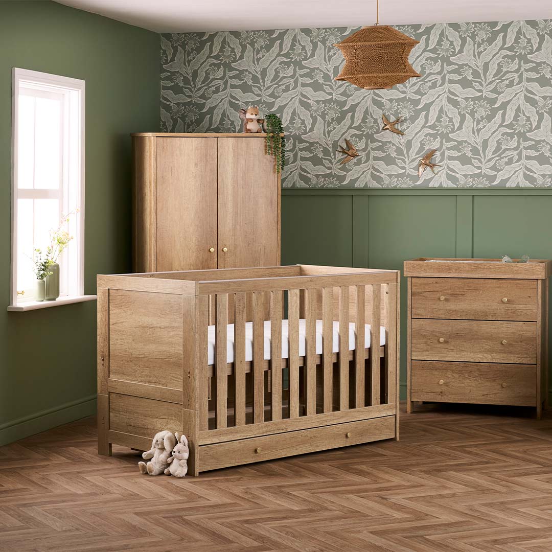 Obaby Nika 3 Piece Room Set & Under Drawer - Oak - Image 3