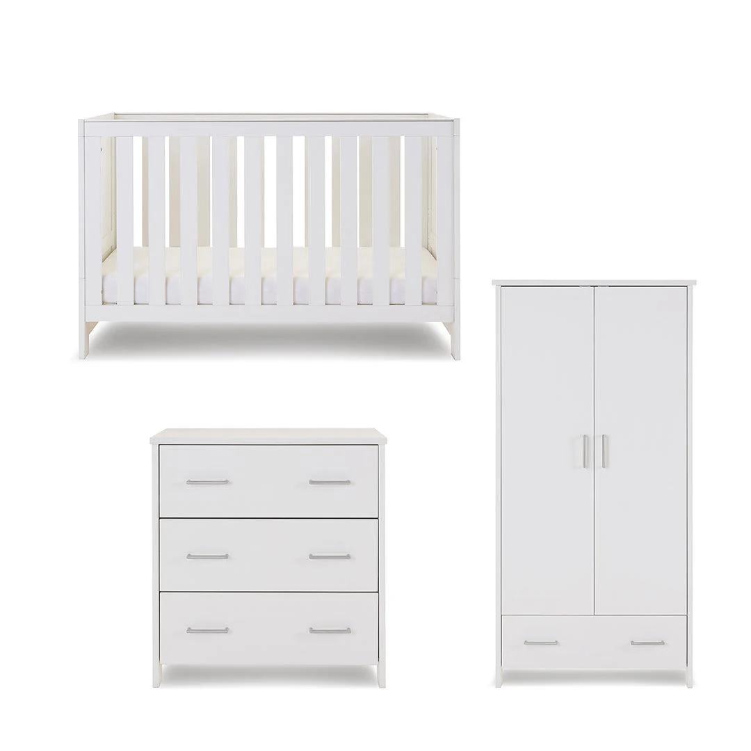 Obaby Nika 3 Piece Room Set - White Wash