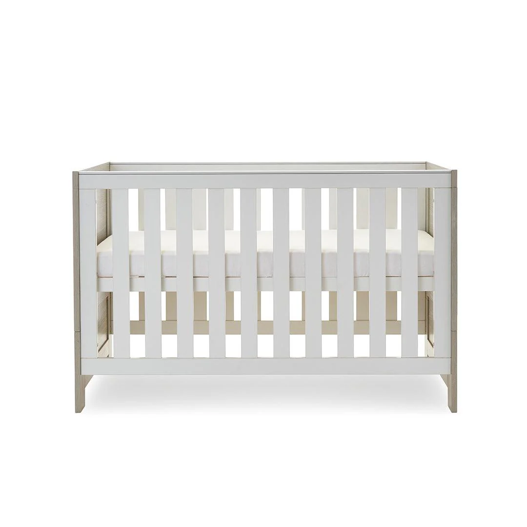 Obaby Nika Cot Bed - Grey Wash + White - Image 3