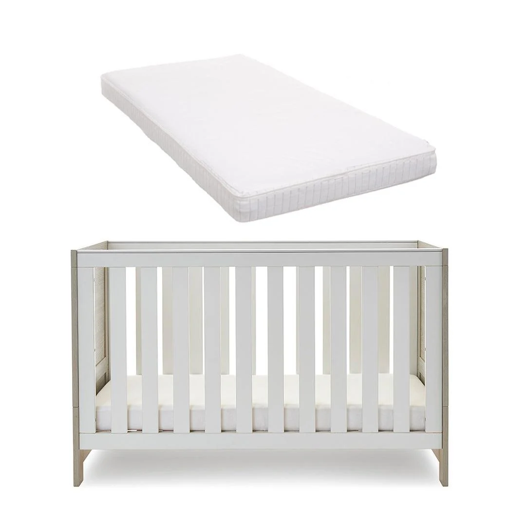 Obaby Nika Cot Bed - Grey Wash + White - Image 9