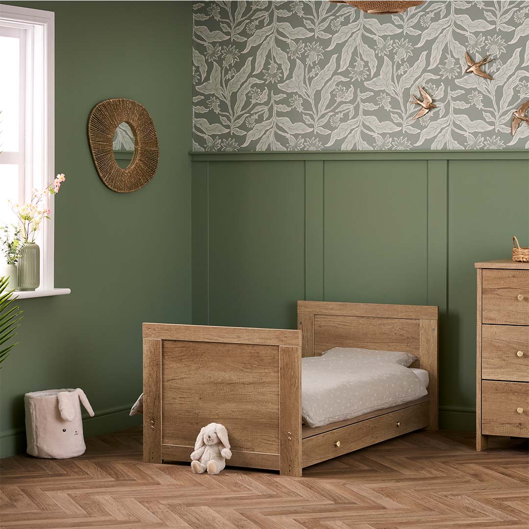 Obaby Nika Cot Bed & Under Drawer - Oak - Image 3