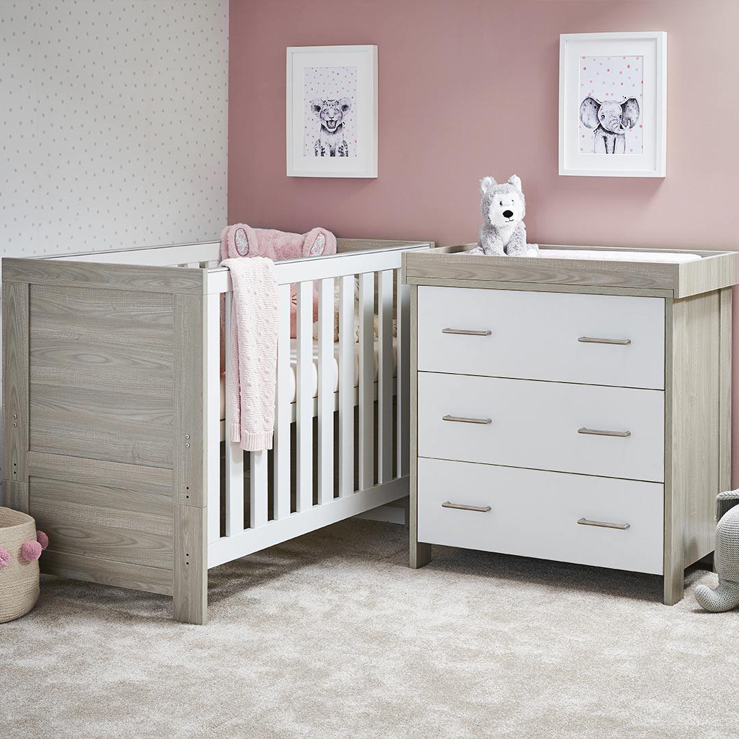 Obaby Nika Mini 2 Piece Room Set - Grey Wash + White - Image 2