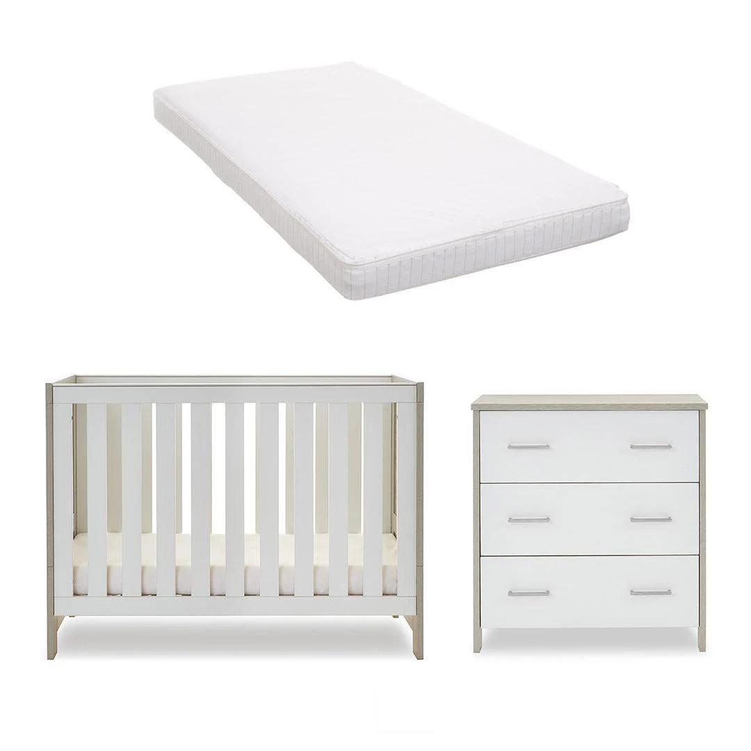 Obaby Nika Mini 2 Piece Room Set - Grey Wash + White - Image 4