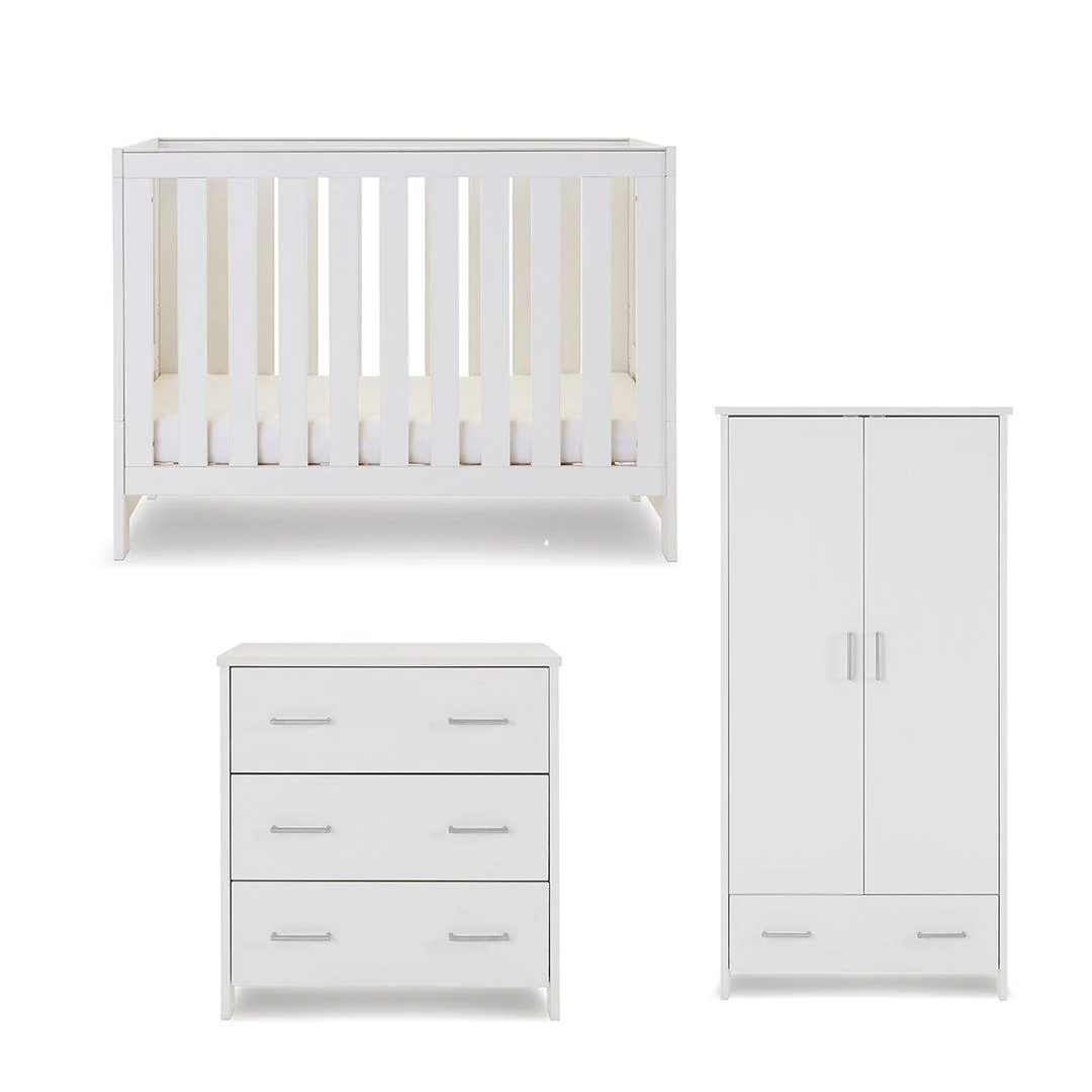 Obaby Nika Mini 3 Piece Room Set - White Wash