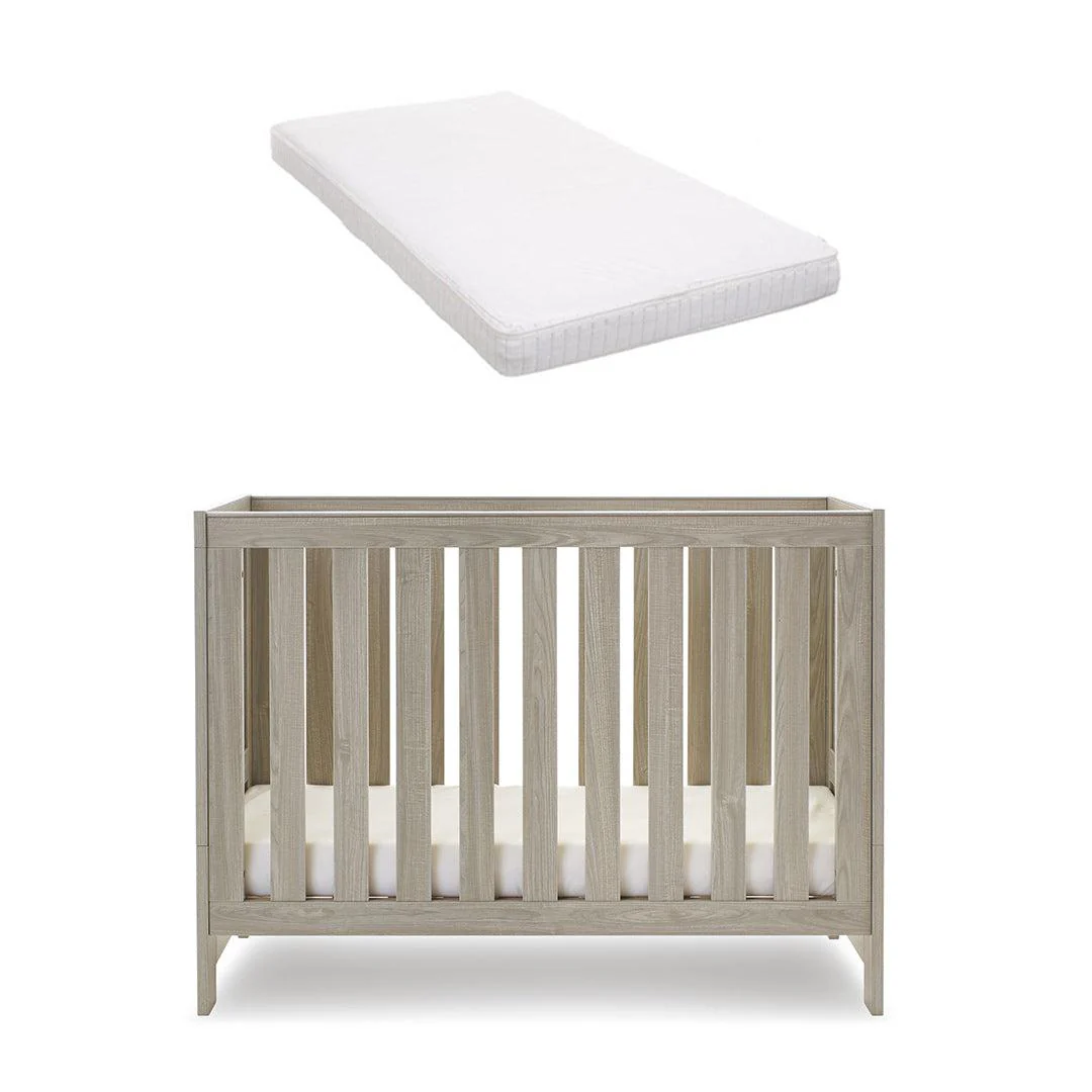 Obaby Nika Mini Cot Bed - Grey Wash + White - Image 10