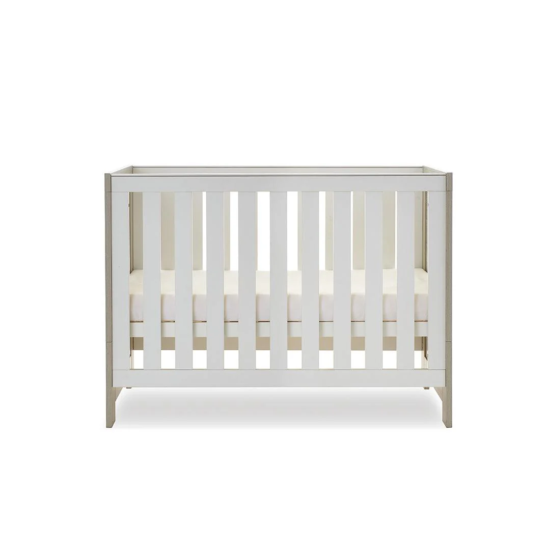Obaby Nika Mini Cot Bed - Grey Wash + White - Image 4