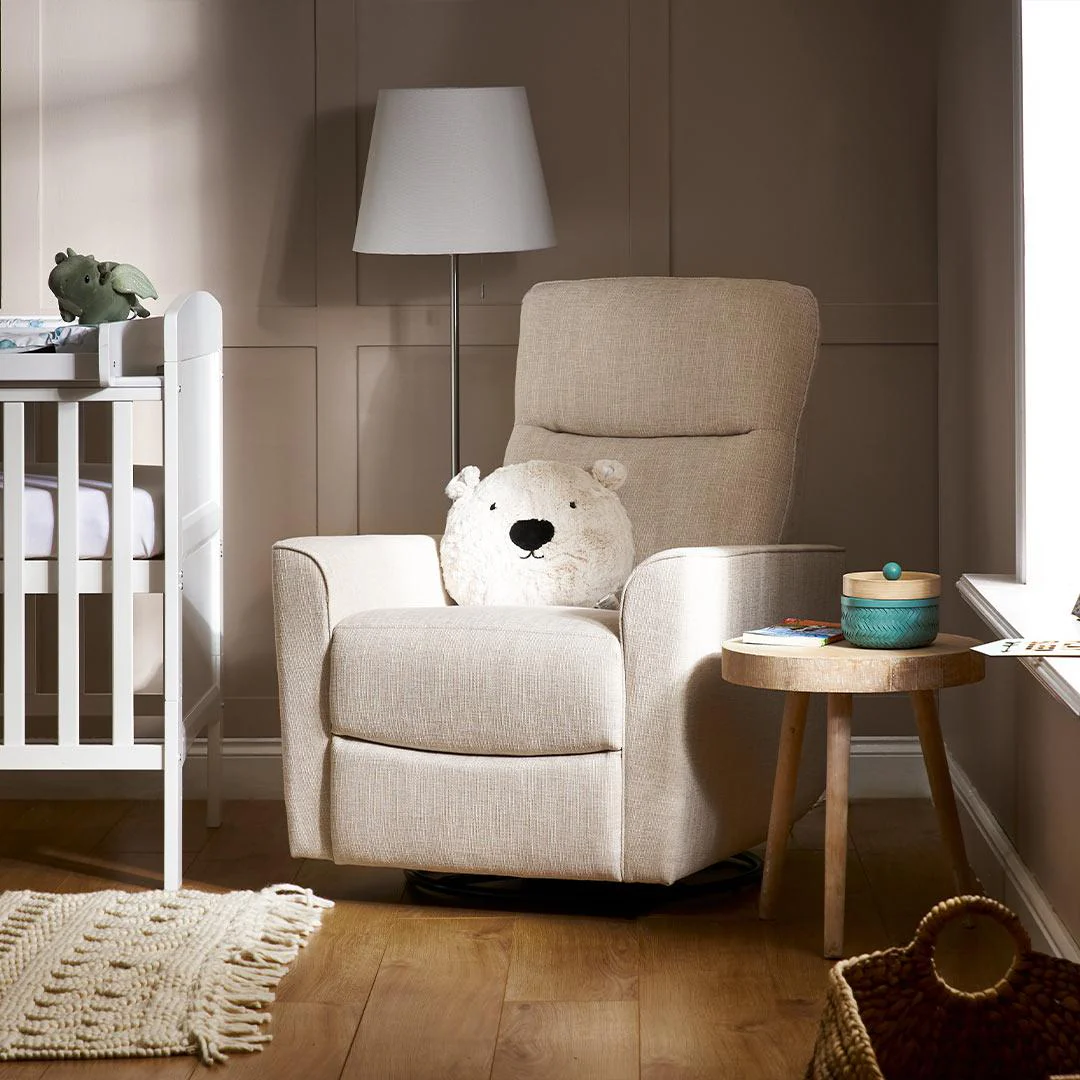 Obaby Savannah Swivel Glider Recliner Chair - Oatmeal - Image 2