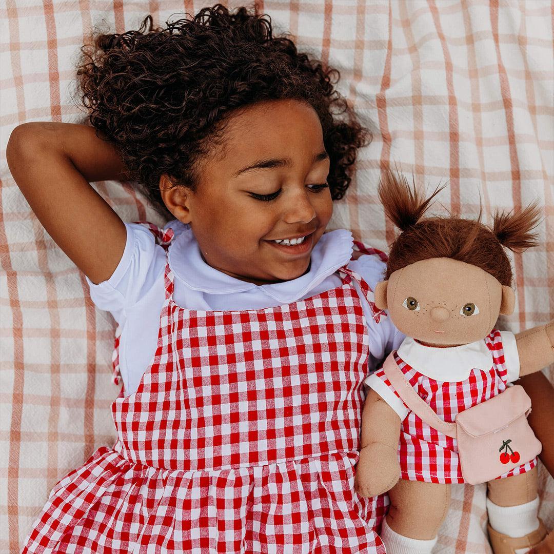 Olli Ella Cherry Gingham Outfit Set - Red - Image 2