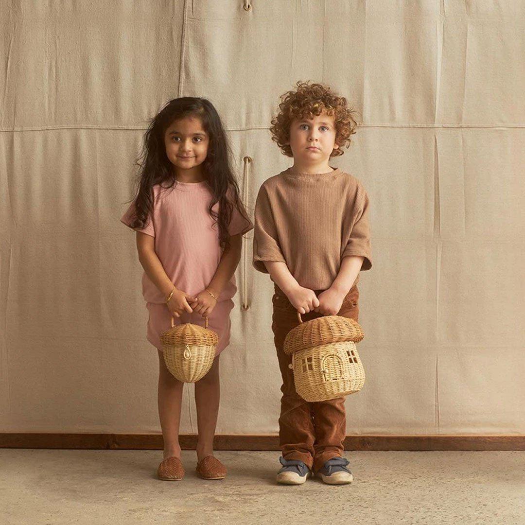 Olli Ella Rattan Mushroom Basket - Image 2