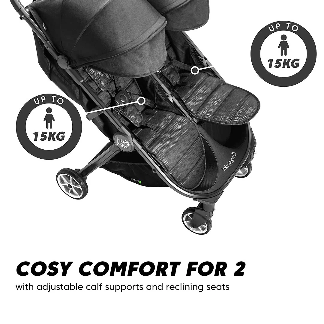 Outlet - Baby Jogger City Tour 2 Double Stroller - Pitch Black - Image 6