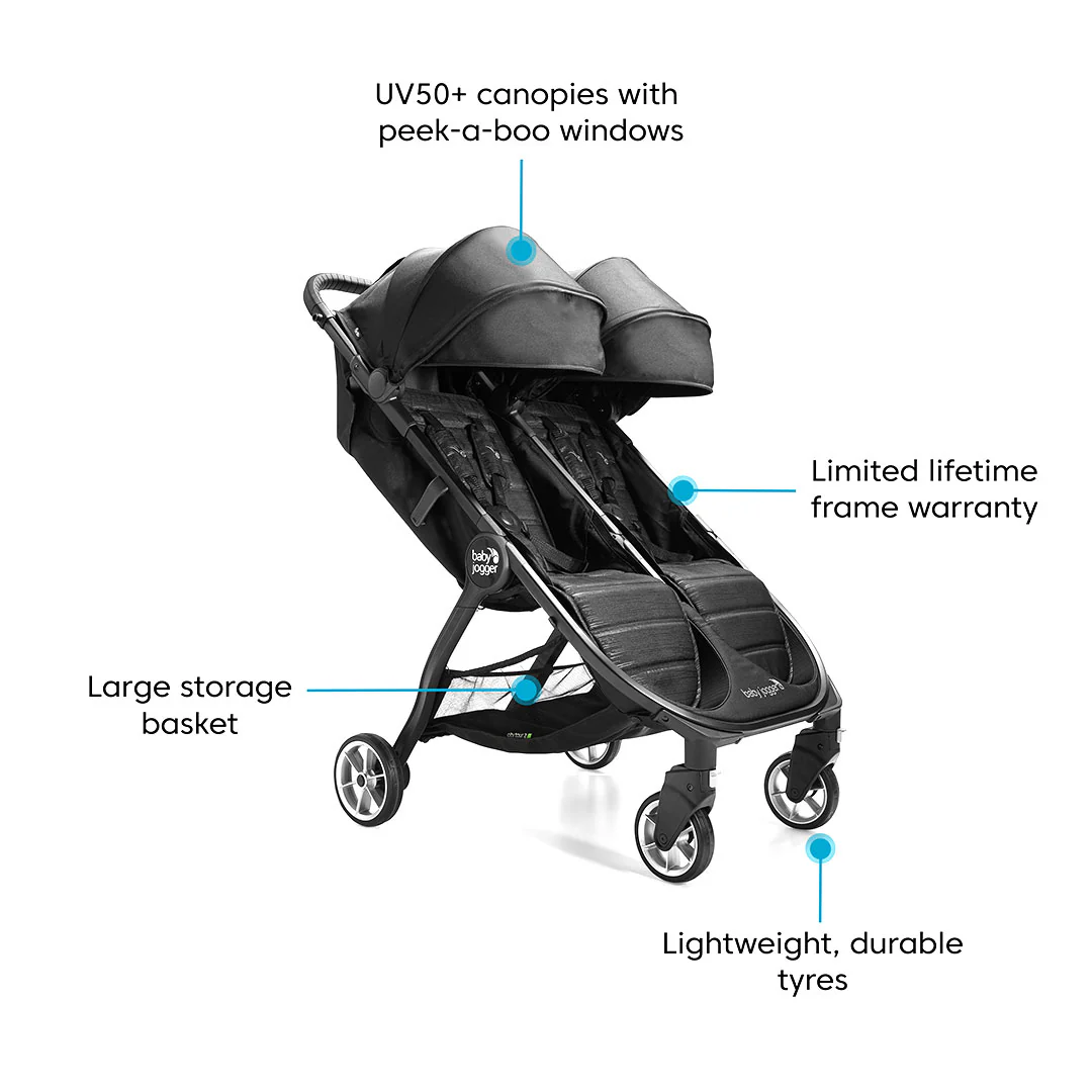 Outlet - Baby Jogger City Tour 2 Double Stroller - Pitch Black - Image 7