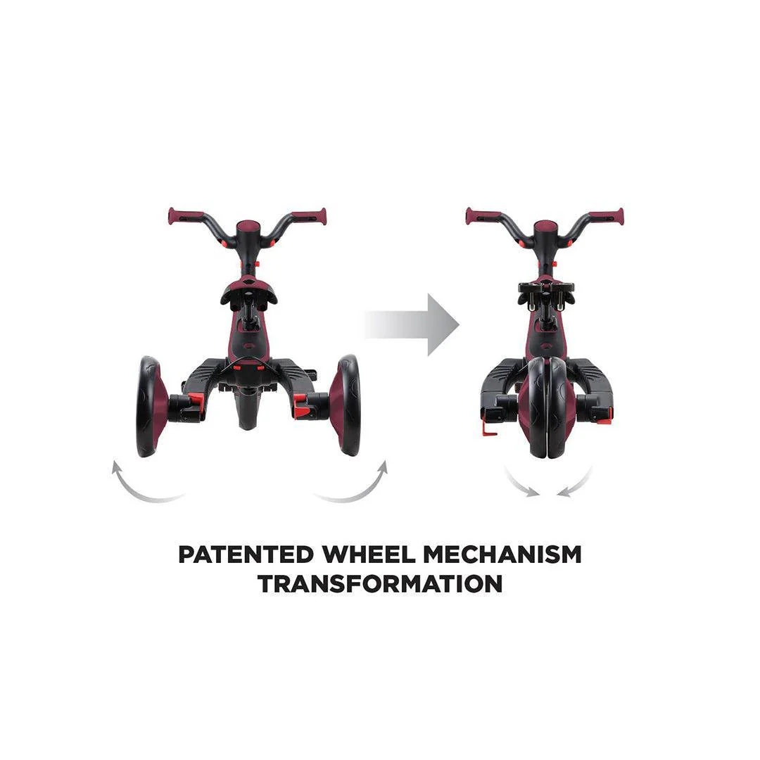 Globber Explorer Trike Foldable 4 in 1 - Burgundy - Image 6