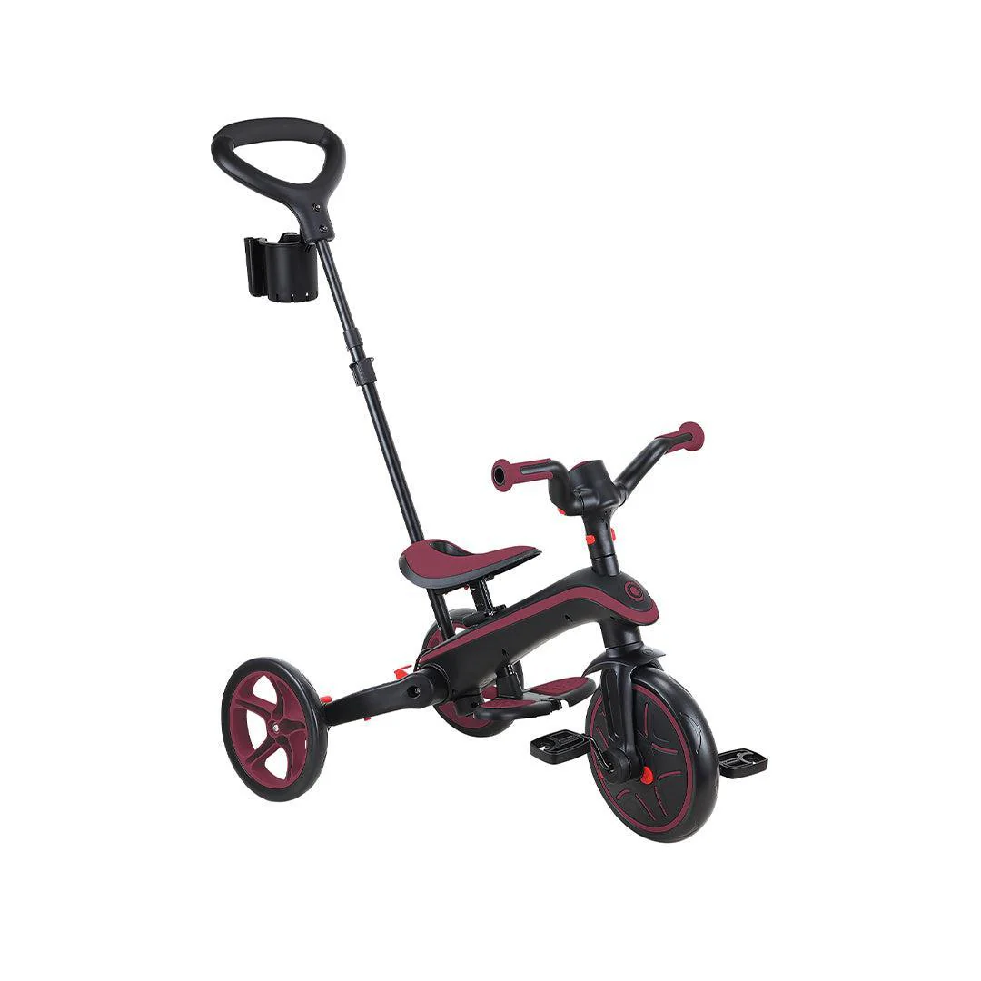 Globber Explorer Trike Foldable 4 in 1 - Burgundy - Image 7