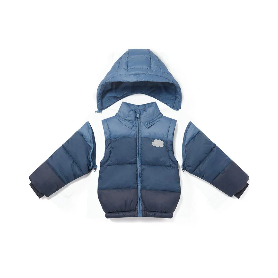 Outlet - MORI Recycled Waterproof Padded 3-in-1 Coat - Navy Ombre - Image 3