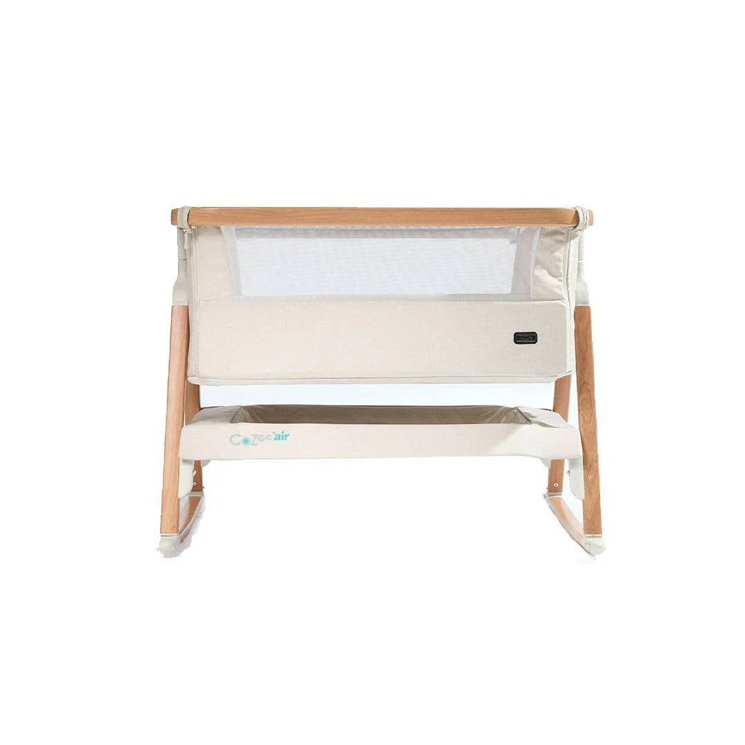 Tutti Bambini CoZee Air Bedside Crib - Scandinavian Walnut/Ecru