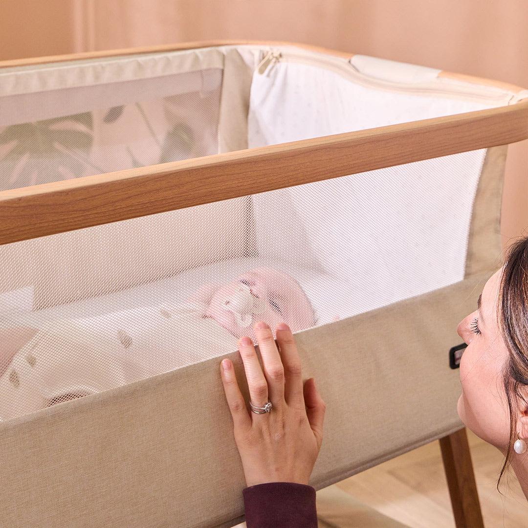Tutti Bambini CoZee Air Bedside Crib - Scandinavian Walnut/Ecru - Image 7