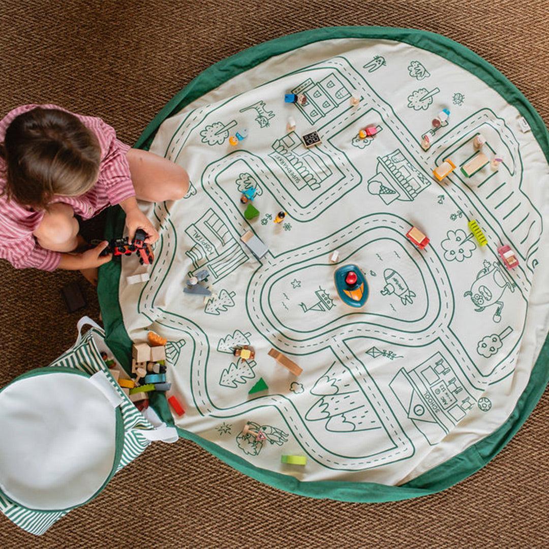 Play & Go Convertible Toy Storage Bag & Mat - Road - Image 5