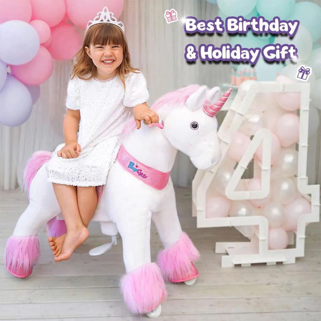PonyCycle Ride on Pony Toy - Pink Unicorn - Image 3