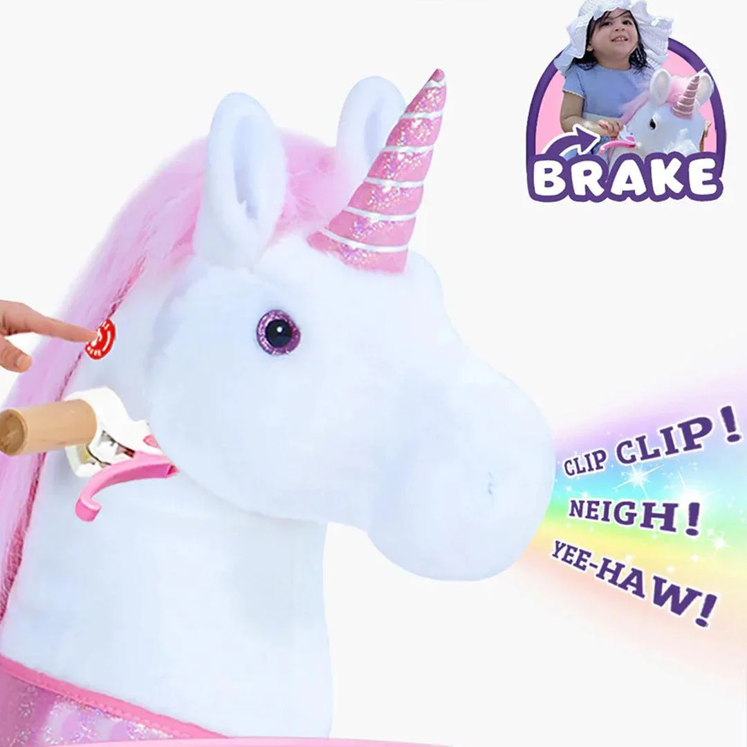 PonyCycle Ride on Pony Toy - Pink Unicorn - Image 5