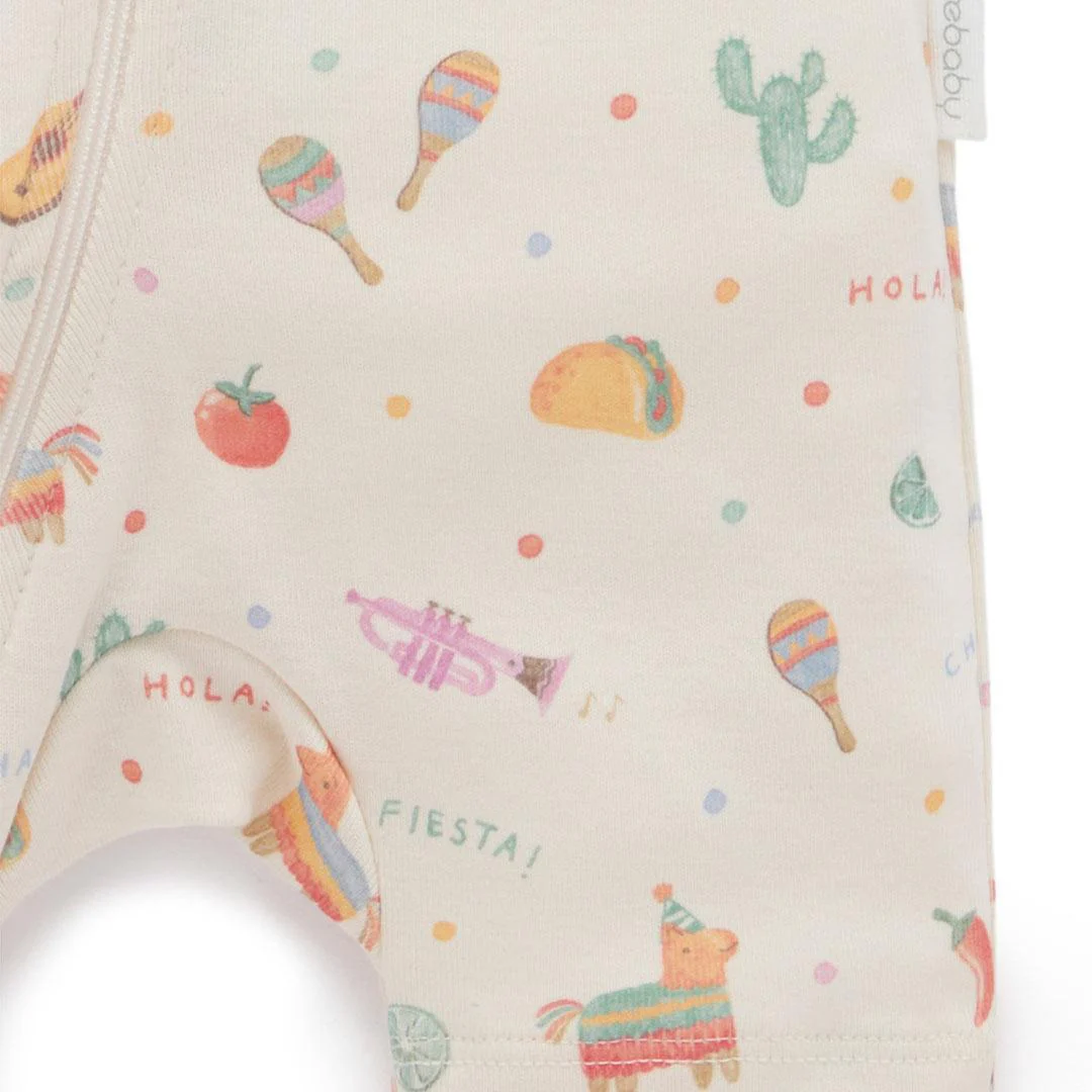 Purebaby 2 Pack Short Sleeved Digital Growsuit - Pinata Print - Image 6