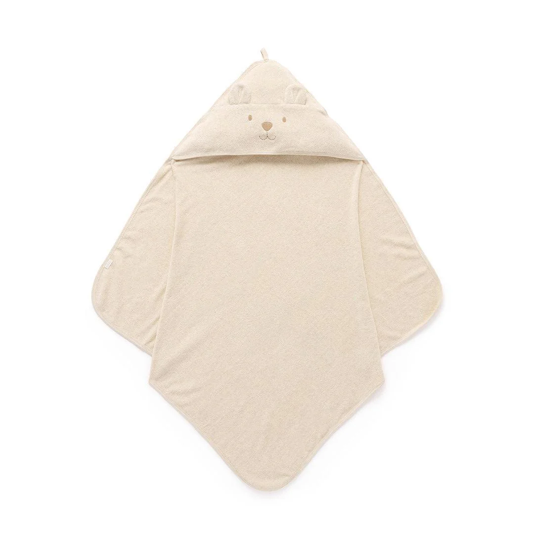 Purebaby Bear Hooded Towel - Wheat Melange