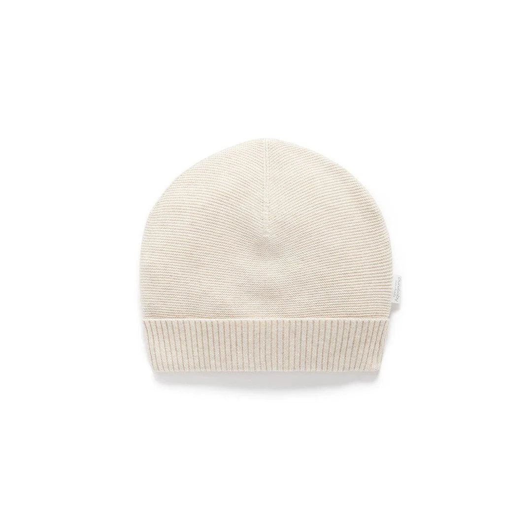 Purebaby Knit Baby Hat  - Wheat Melange