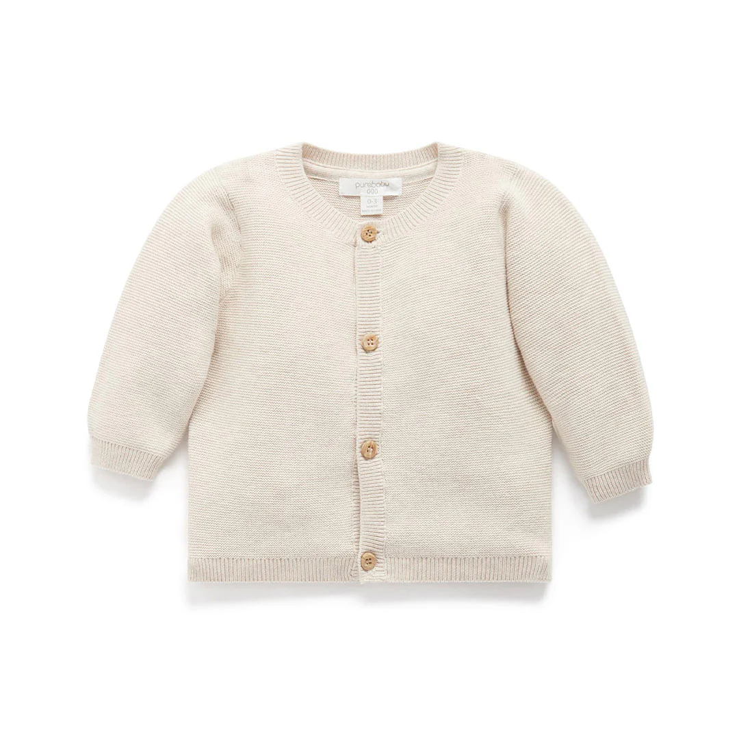 Purebaby Knit Cardigan - Wheat Melange