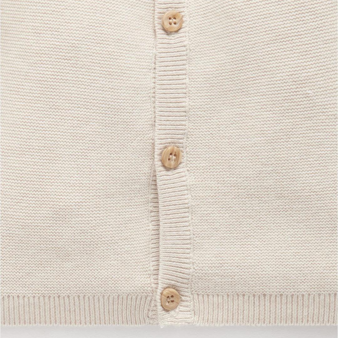 Purebaby Knit Cardigan - Wheat Melange - Image 4