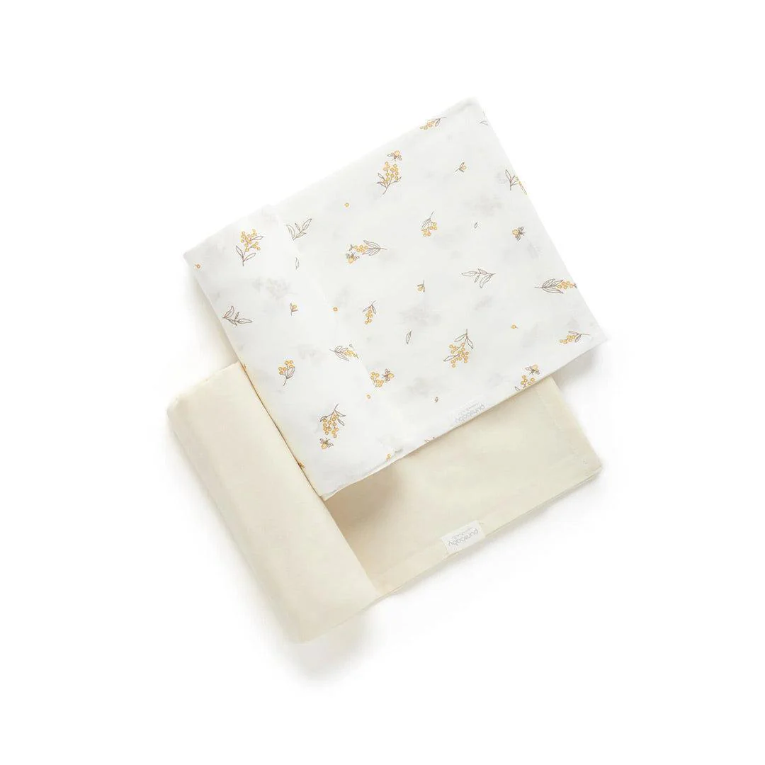 Purebaby Muslin Wrap 2 Pack - Wheat Wattle Bee