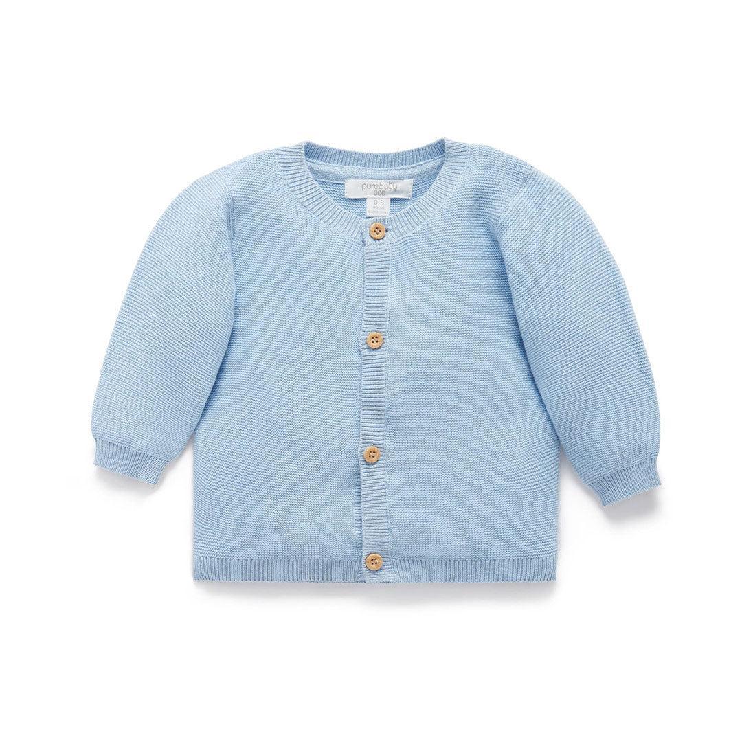 Purebaby Knit Cardigan - Blue Melange