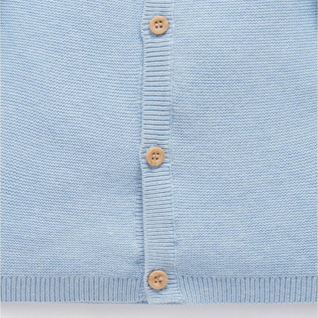 Purebaby Knit Cardigan - Blue Melange - Image 3