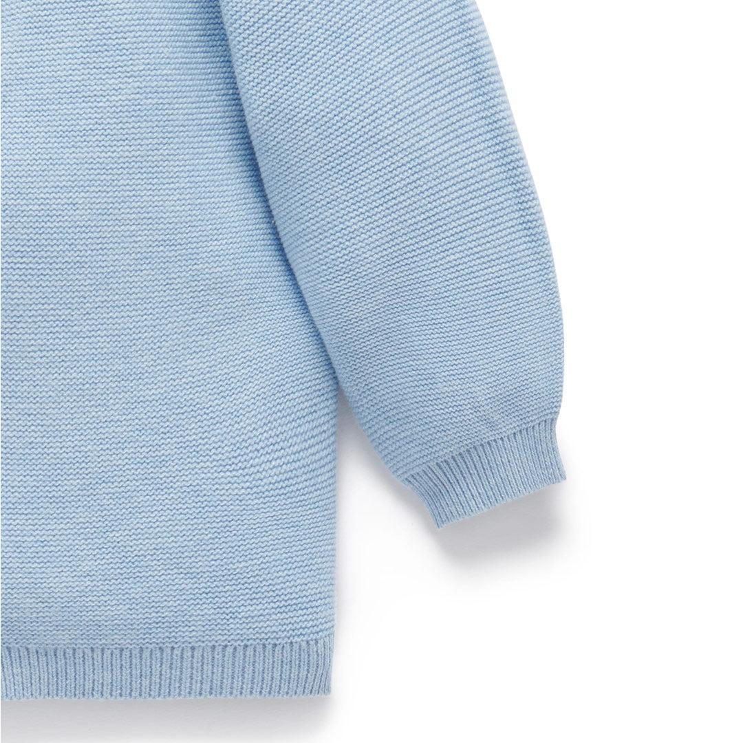 Purebaby Knit Cardigan - Blue Melange - Image 4