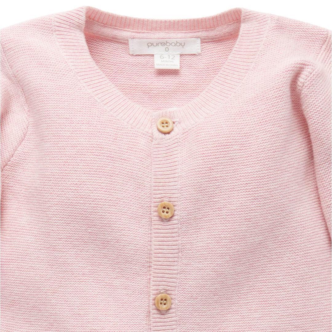 Purebaby Knit Cardigan - Pink Melange - Image 3