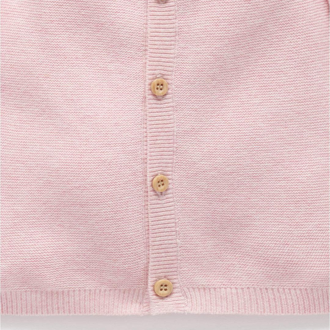 Purebaby Knit Cardigan - Pink Melange - Image 4