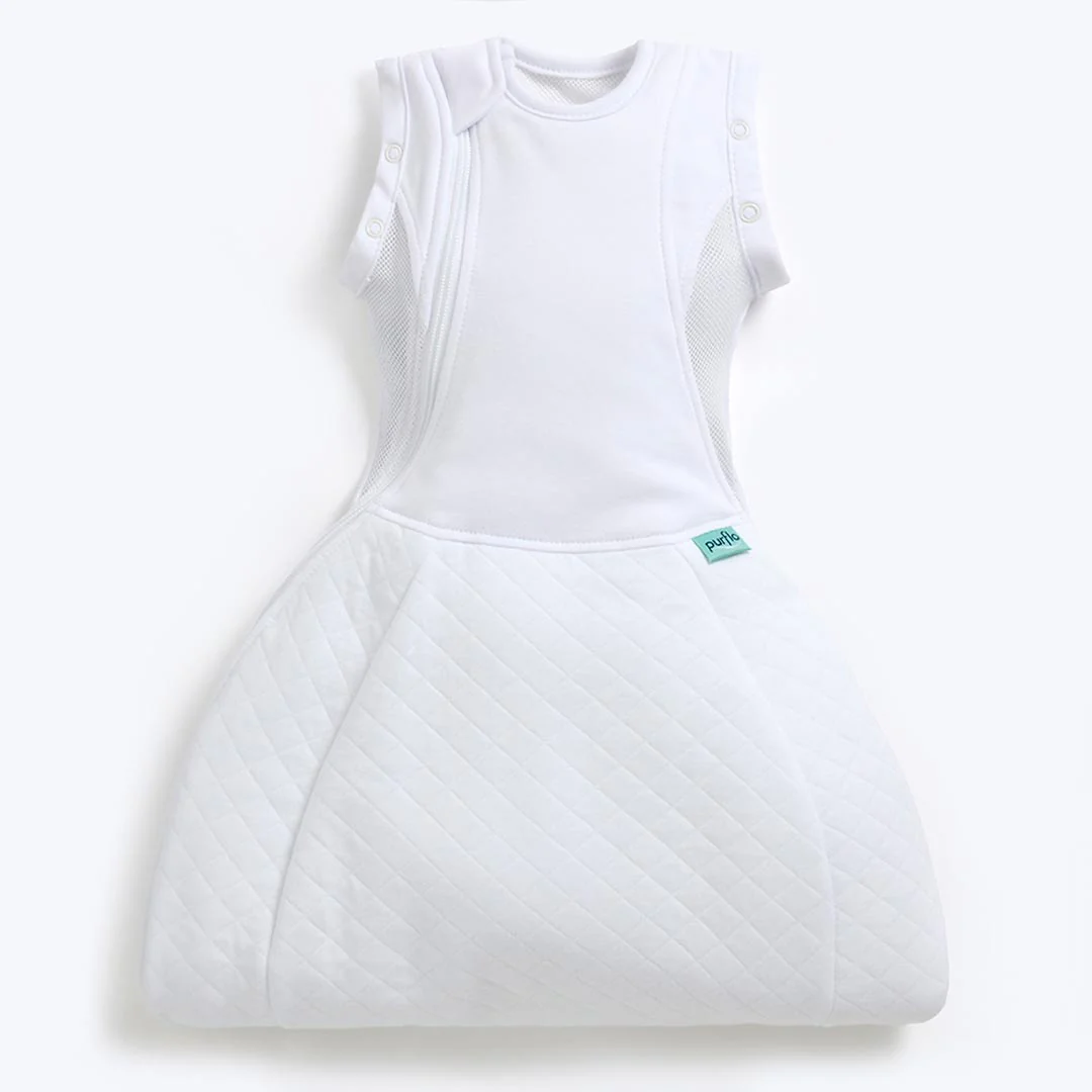 Purflo Swaddle To Sleep Bag - Soft White - TOG 2.5 - Image 3