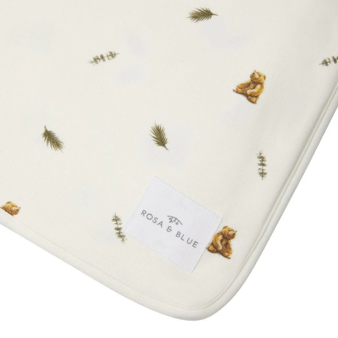 Rosa & Blue Baby Blanket - Brown Bear - Image 4