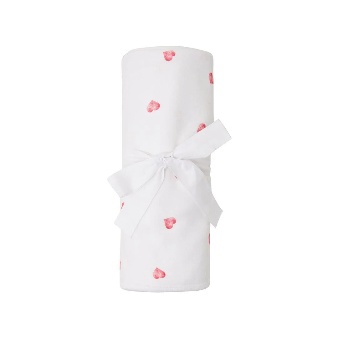 Rosa & Blue Baby Blanket - Heart