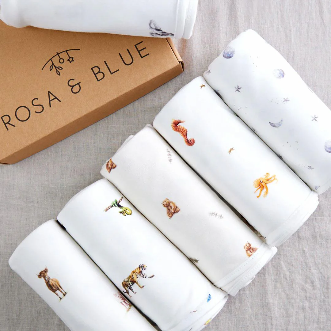 Rosa & Blue Baby Blanket  - Safari - Image 4