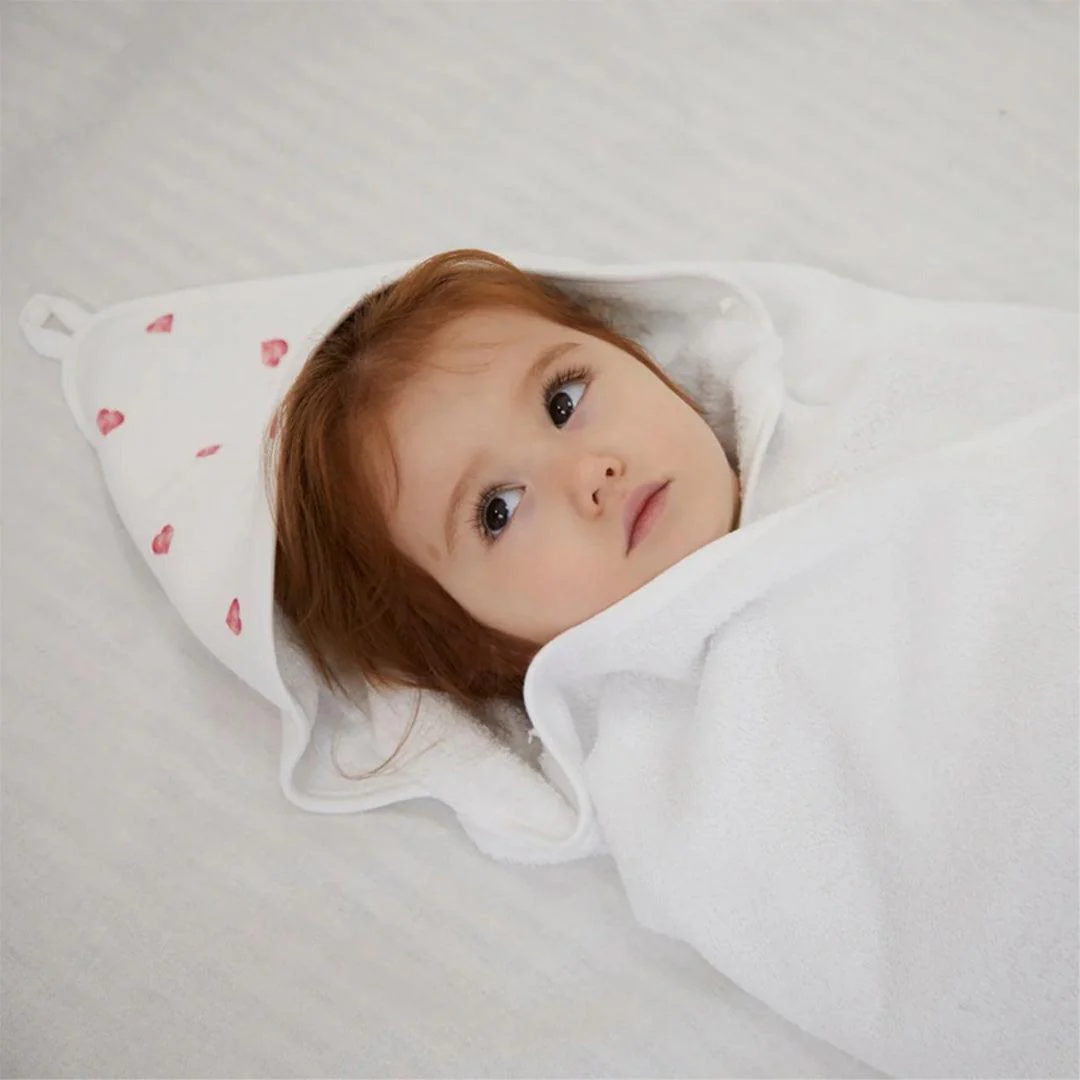 Rosa & Blue Hooded Towel - Heart - Image 3