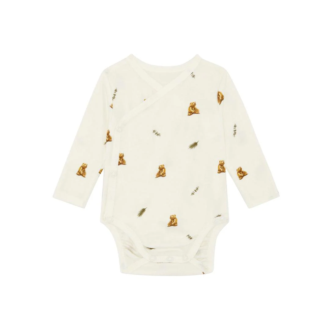 Rosa & Blue Long Bodysuit - Brown Bear