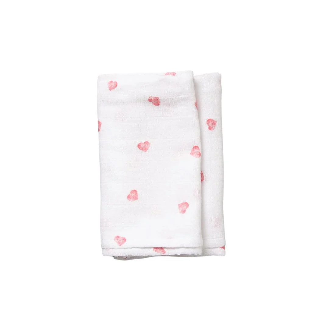 Rosa & Blue Muslin Squares - Heart - 3 Pack - Image 7