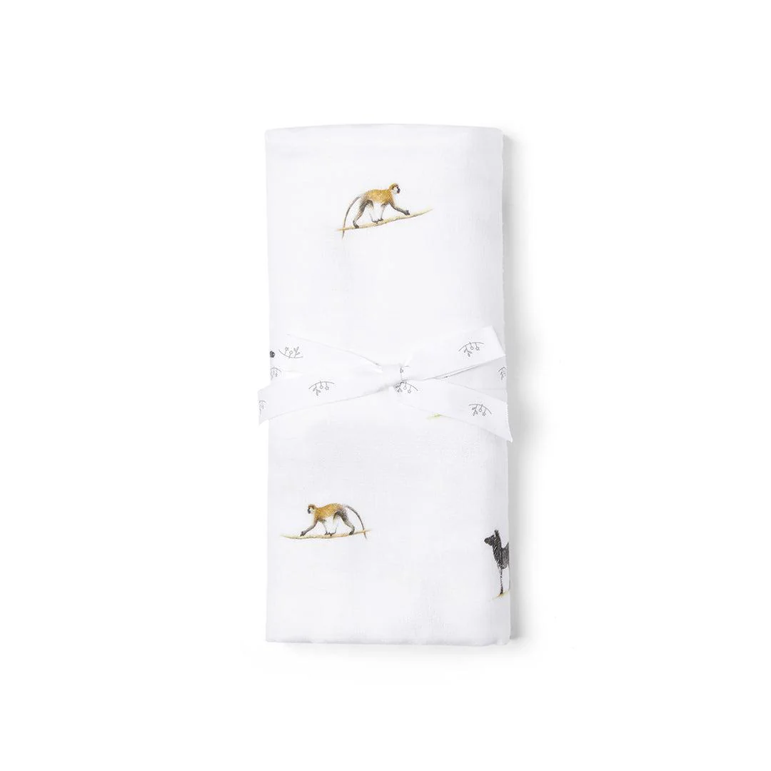 Rosa & Blue Muslin Swaddle - Safari