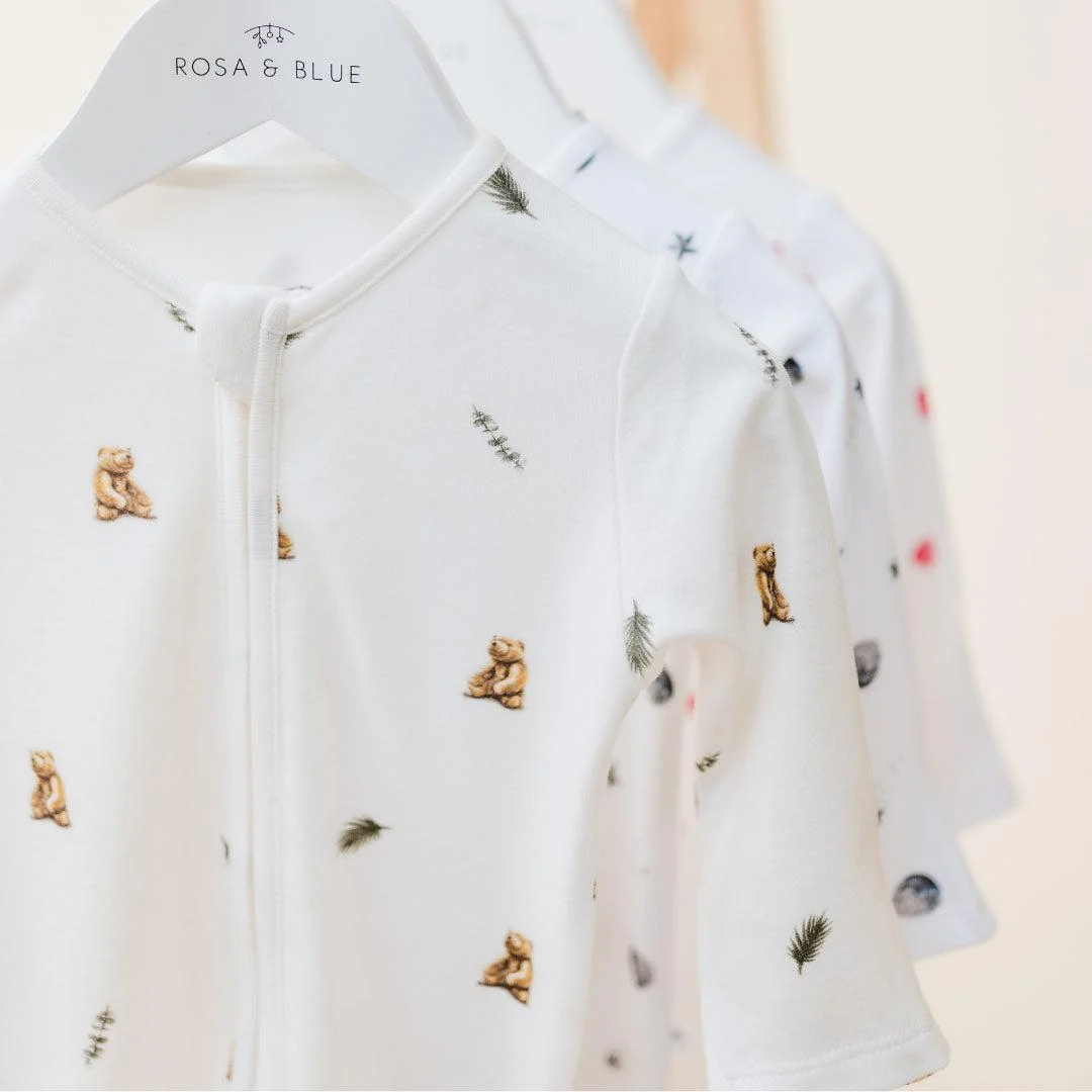 Rosa & Blue Sleepsuit - Brown Bear - Image 3