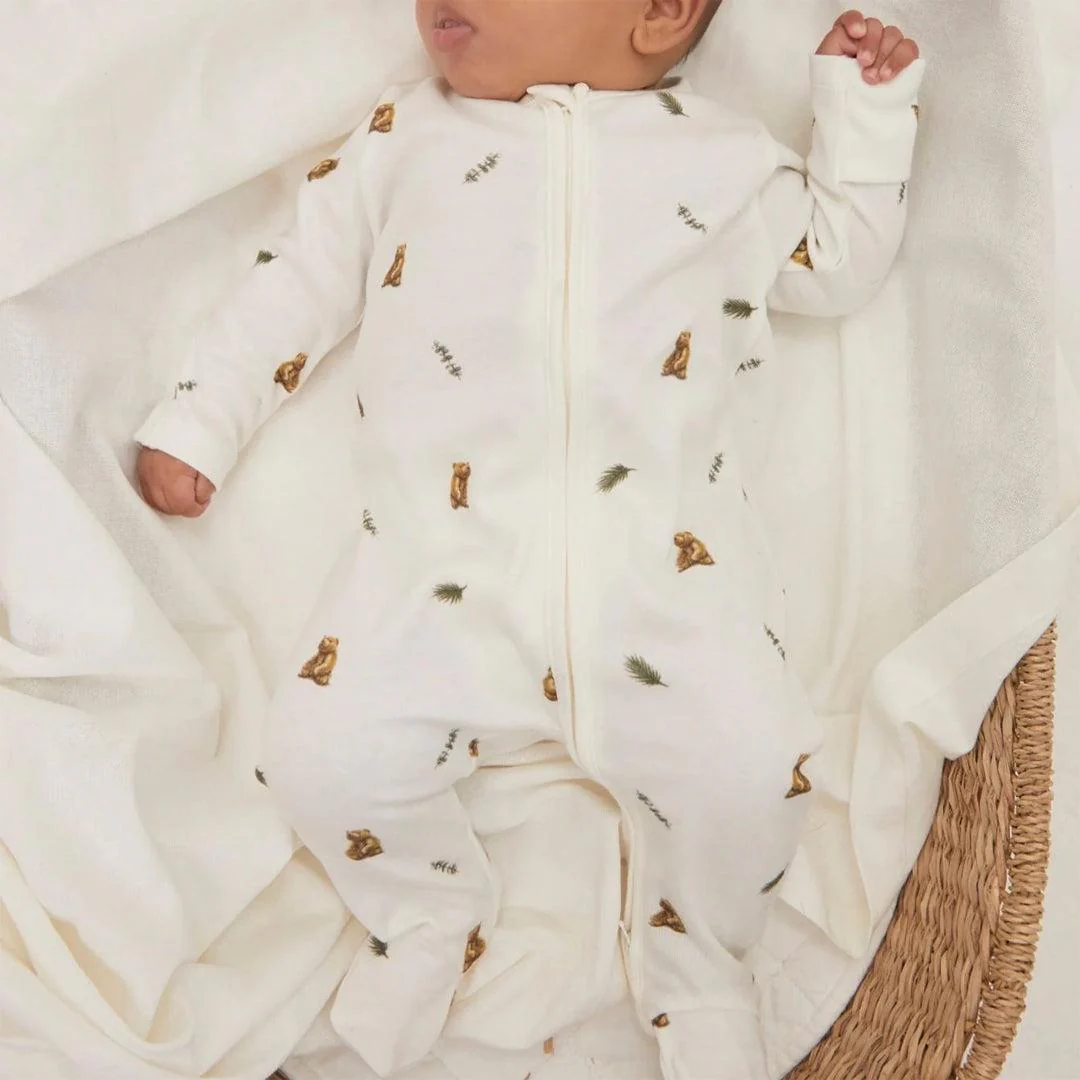 Rosa & Blue Sleepsuit - Brown Bear - Image 5